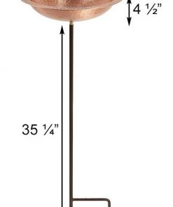 Achla Hammered Solid Copper Bird Bath With Stake 9 Achla Hammered Solid Copper Bird Bath With Stake