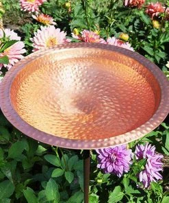 Achla Hammered Solid Copper Bird Bath With Stake