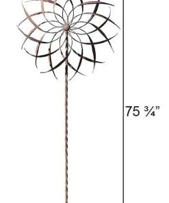 Ancient Graffiti Kinetic Pinwheel Brown 76" Spinner Lawn & Garden