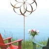 Ancient Graffiti Lawn & Garden Kinetic Copper Colored Large Dual Feather 87" Spinner