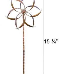 Ancient Graffiti Kinetic Copper Colored Feather 62.5" Spinner