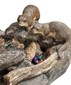 Design Toscano Curious Sea Otters Tabletop Fountain