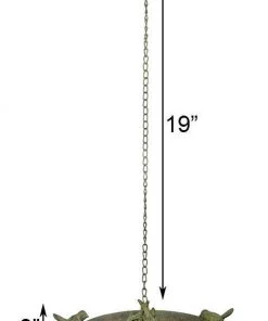 Esschert Design Aged Metal Hanging Bird Bath With Two Birds