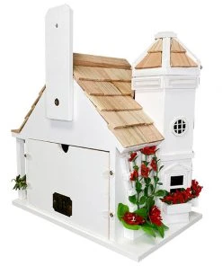 Home Bazaar Yuletide Cottage White Bird House
