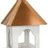 Home Bazaar Post / Pole Mounted Feeders Madison Hanging Platform Bird Feeder With Copper Roof