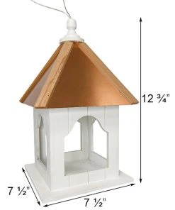 Home Bazaar Post / Pole Mounted Feeders Madison Hanging Platform Bird Feeder With Copper Roof