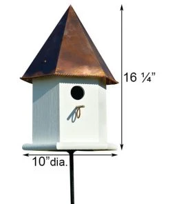 Heartwood Copper Songbird Deluxe Bird House, Brown Roof