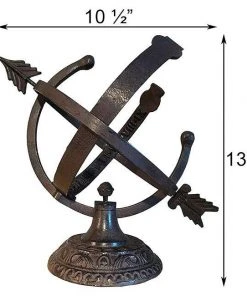 Rome Industries Armillary Brown Aluminum 10" Sundial With Sunbursts