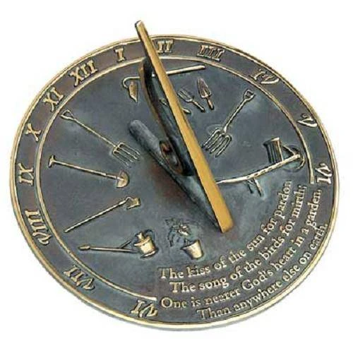 Rome Industries Kiss Of The Sun Brass Verdigris 9.875" Sundial 3 Rome Industries Kiss Of The Sun Brass Verdigris 9.875" Sundial