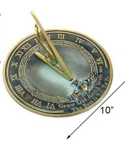 Rome Industries Grow Old With Me Brass Verdigris 10" Sundial