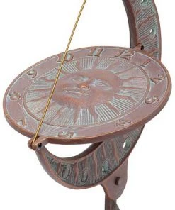 Whitehall Products Sun And Moon Copper Verdi 12" Aluminum Sundial Lawn & Garden