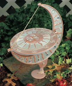 Whitehall Products Sun And Moon Copper Verdi 12" Aluminum Sundial Lawn & Garden