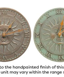 Whitehall Products Sunface Copper Verdi 12" Clock Lawn & Garden 7 Whitehall Products Sunface Copper Verdi 12