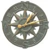 Whitehall Products Lawn & Garden Compass Rose Bronze Verdigris 16" Clock