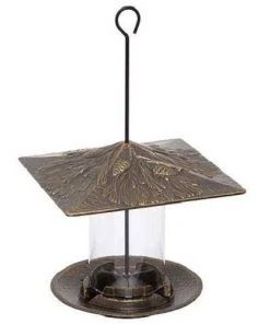 Whitehall Products Pinecone French Bronze Colored Tube Bird Feeder Hanging Feeders