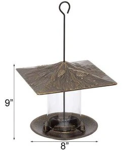 Whitehall Products Pinecone French Bronze Colored Tube Bird Feeder Hanging Feeders