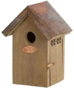 Esschert Design Antique Wash Wren House With Copper Colored Roof