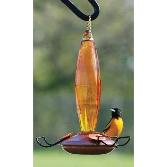 Woodlink Hanging Feeders Audubon Amber Cut Glass Oriole Feeder 3 Woodlink Hanging Feeders Audubon Amber Cut Glass Oriole Feeder