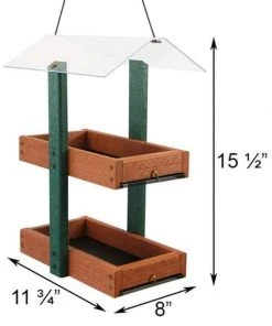 Woodlink Audubon Going Green Double Platform Green & Brown Bird Feeder Hanging Feeders