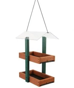 Woodlink Audubon Going Green Double Platform Green & Brown Bird Feeder Hanging Feeders
