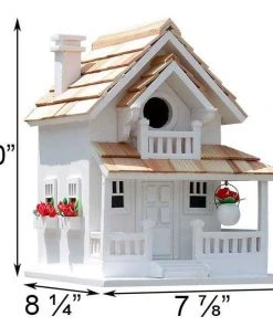 Home Bazaar Backyard Cottage White Bird House Decorative Houses