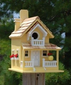 Home Bazaar Decorative Houses Backyard Cottage Yellow Bird House