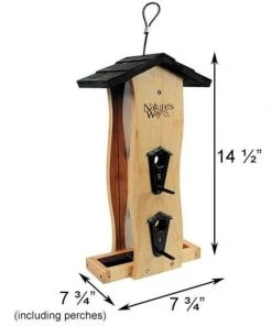 Nature's Way Hanging Feeders Bamboo Vertical Wave Hopper Bird Feeder