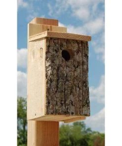 Uncle Dunkel Bark Clad Bluebird House Post / Pole Mounted Houses