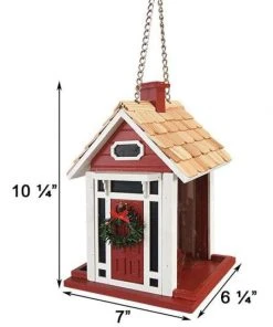 Home Bazaar Bellport Cottage Holiday Red Bird Feeder