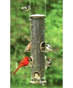 Aspects Big Tube Antique Brass Wild Bird Feeder Hanging Feeders