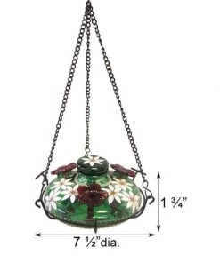Parasol Bloom Botanica Hummingbird Feeder With Perch, Green