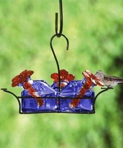 Parasol Bouquet-3 Hummingbird Feeder, Blue Hummingbird Feeders