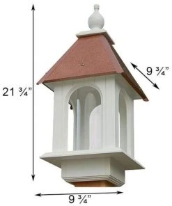 A Wing And A Prayer Camellia Bird Feeder With Hammered Copper Colored Metal Roof Decorative Feeders