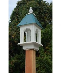 A Wing And A Prayer Camellia Bird Feeder With Verdigris Roof