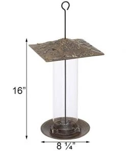 Whitehall Products Cardinal French Bronze Large Tube Bird Feeder Hanging Feeders