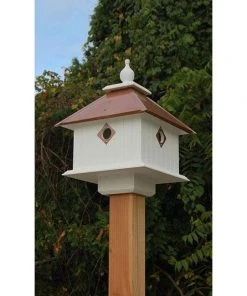 A Wing And A Prayer Decorative Houses Carriage Bird House With Hammered Copper Colored Metal Roof