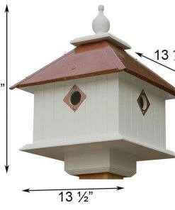 A Wing And A Prayer Decorative Houses Carriage Bird House With Hammered Copper Colored Metal Roof