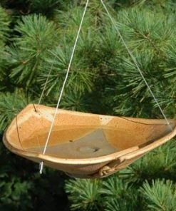 Anthony Stoneware Ceramic Butternut Small Bird Bath