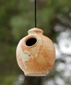 Anthony Stoneware Hanging Feeders Ceramic Butternut Small Bird Feeder