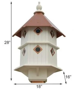 A Wing And A Prayer Chateau Bird House With Hammered Copper Colored Metal Roof Decorative Houses