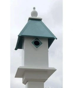 A Wing And A Prayer Decorative Houses Classic Bluebird House With Verdigris Roof
