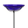 Achla Standing Bird Baths Crackle Glass Bird Bath Bowl With Cradle And Stake, Cobalt 2 Achla Standing Bird Baths Crackle Glass Bird Bath Bowl With Cradle And Stake, Cobalt