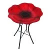Panacea Products Decorative Glass Poppy Bird Bath And Stand 2 Panacea Products Decorative Glass Poppy Bird Bath And Stand