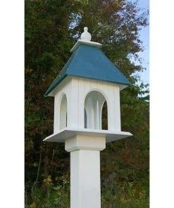 A Wing And A Prayer Decorative Feeders Dogwood Bird Feeder With Verdigris Roof