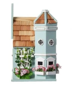 Home Bazaar Flower Pot Cottage Blue Bird House