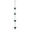 Ancient Graffiti Fluted Rain Chain, Verdigris Lawn & Garden