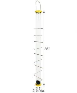 Droll Yankees New Generation 36" Finch Flocker Bird Feeder, Yellow Hanging Feeders
