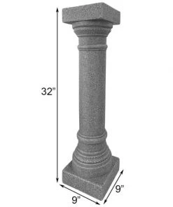 Emsco Group Lawn & Garden Greek Column Pedestal, Granite Colored, 32"H