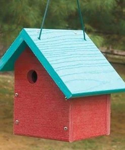 Woodlink Going Green Sloped Roof Red Wren House Hanging Houses