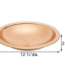 Achla Standing Bird Baths Hammered Copper Colored Metal Bird Bath And Stake